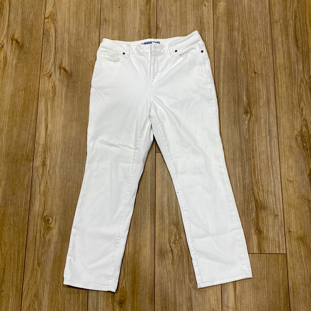 Lands’ End Women’s White Jeans